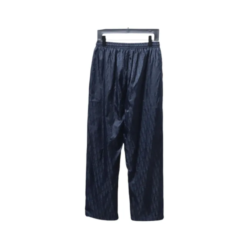 Dior 23FW Dark Pattern Jacquard Trousers Blue