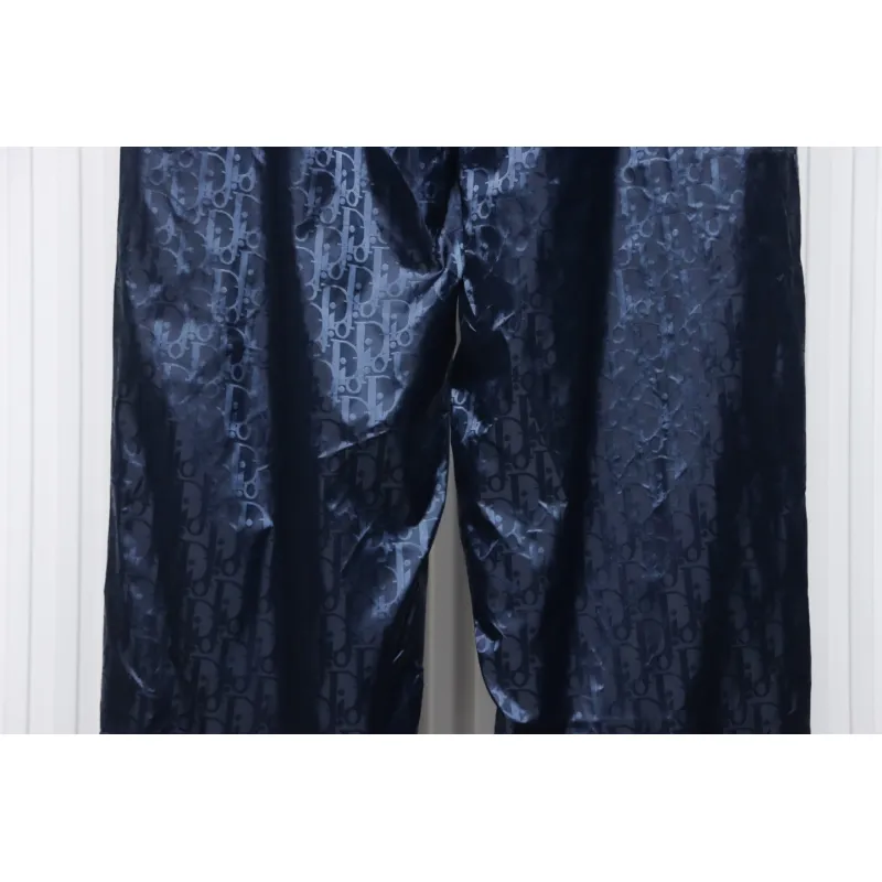 Dior 23FW Dark Pattern Jacquard Trousers Blue