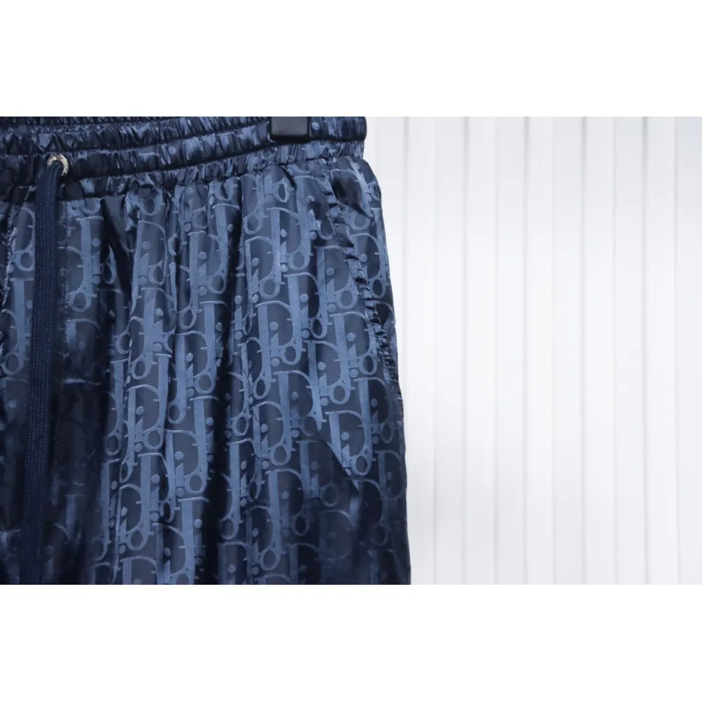 Dior 23FW Dark Pattern Jacquard Trousers Blue