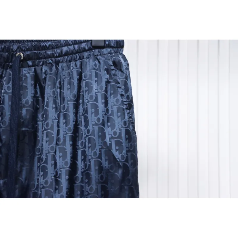 Dior 23FW Dark Pattern Jacquard Trousers Blue