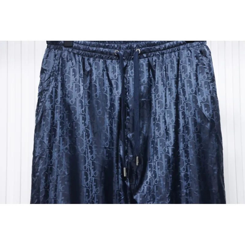 Dior 23FW Dark Pattern Jacquard Trousers Blue
