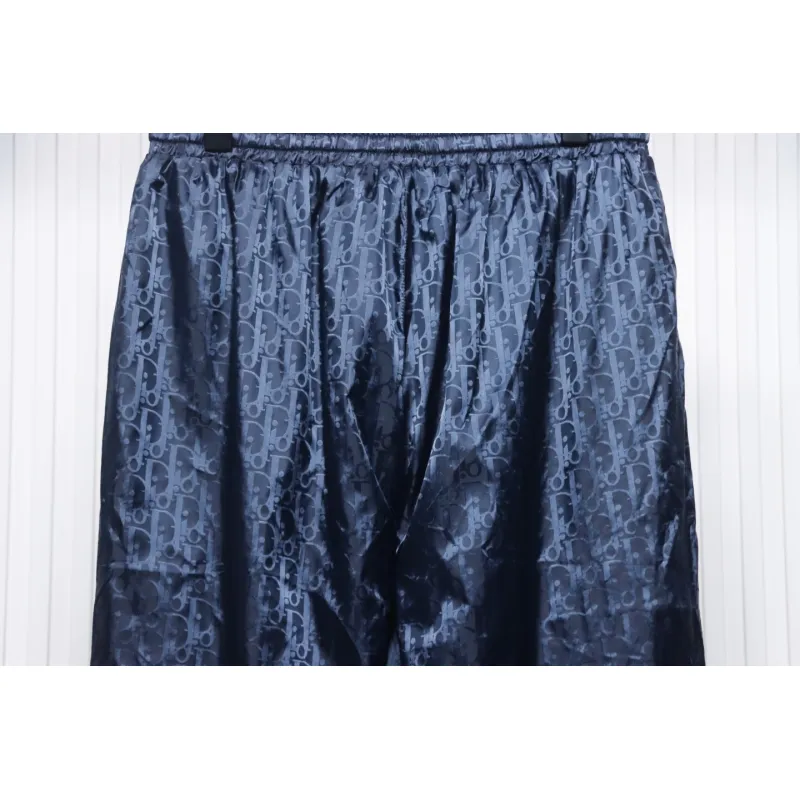 Dior 23FW Dark Pattern Jacquard Trousers Blue