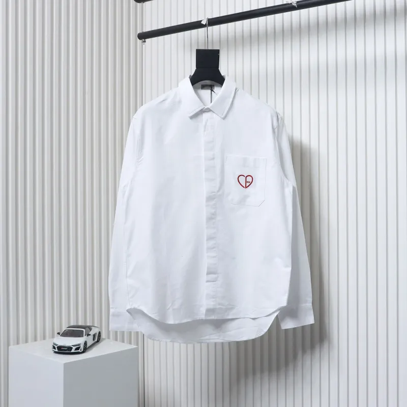 Dior 24Fw CD Small Heart Embroidered Long-Sleeved Shirt