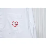 Dior 24Fw CD Small Heart Embroidered Long-Sleeved Shirt