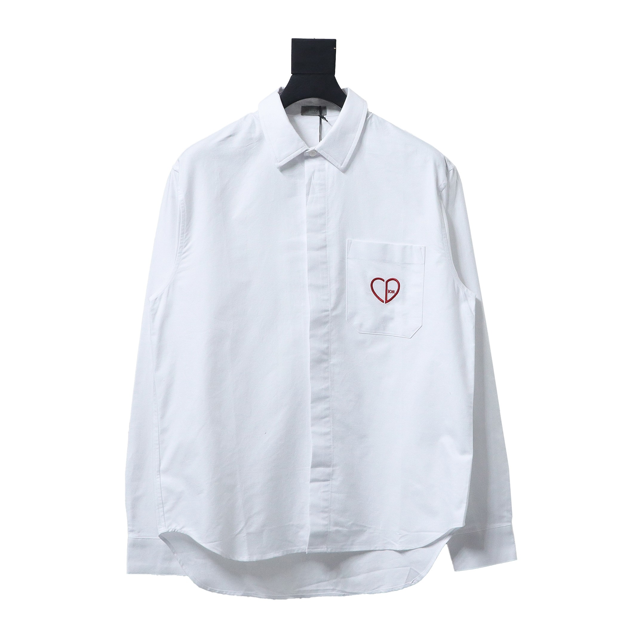 Dior 24Fw CD Small Heart Embroidered Long-Sleeved Shirt