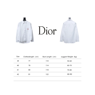 Dior 24Fw CD Small Heart Embroidered Long-Sleeved Shirt 02