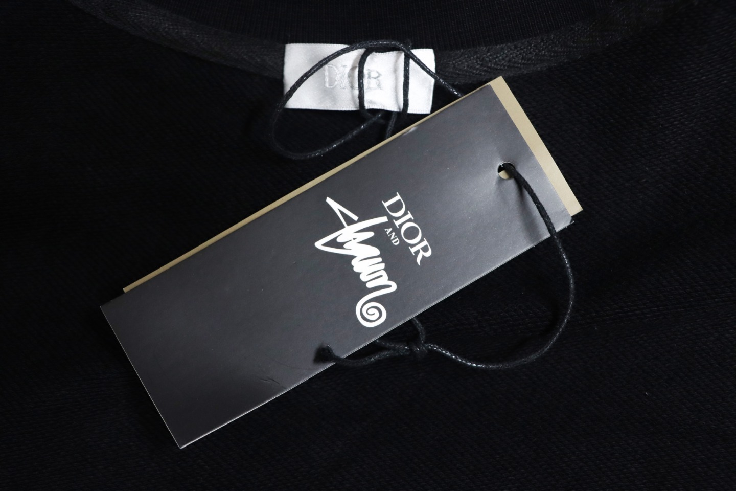Dior 24Fw Embroidered Pin Lettering Crew Neck Sweatshirt Black