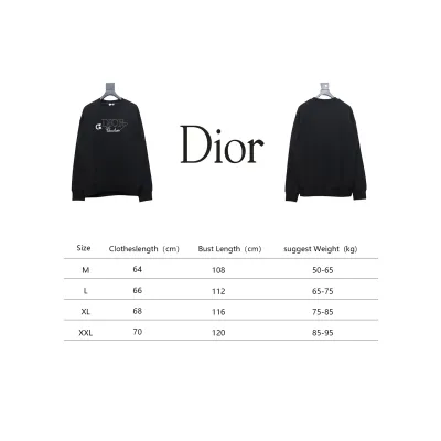 Dior 24Fw Embroidered Pin Lettering Crew Neck Sweatshirt Black 02
