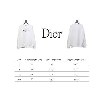 Dior 24Fw Embroidered Pin Lettering Crew Neck Sweatshirt White 02