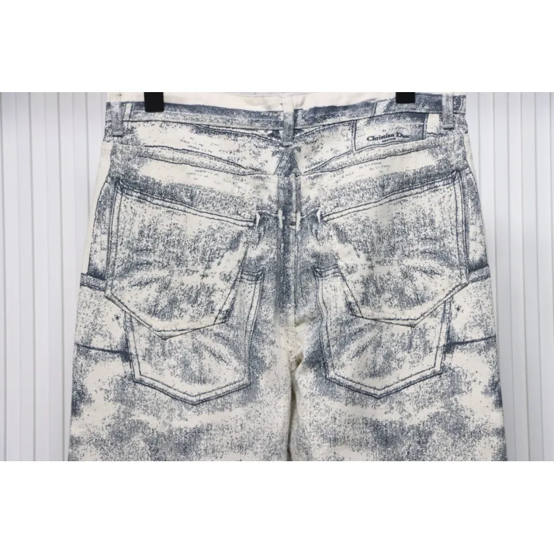 Dior 24Fw Ink Sketch Print Jeans