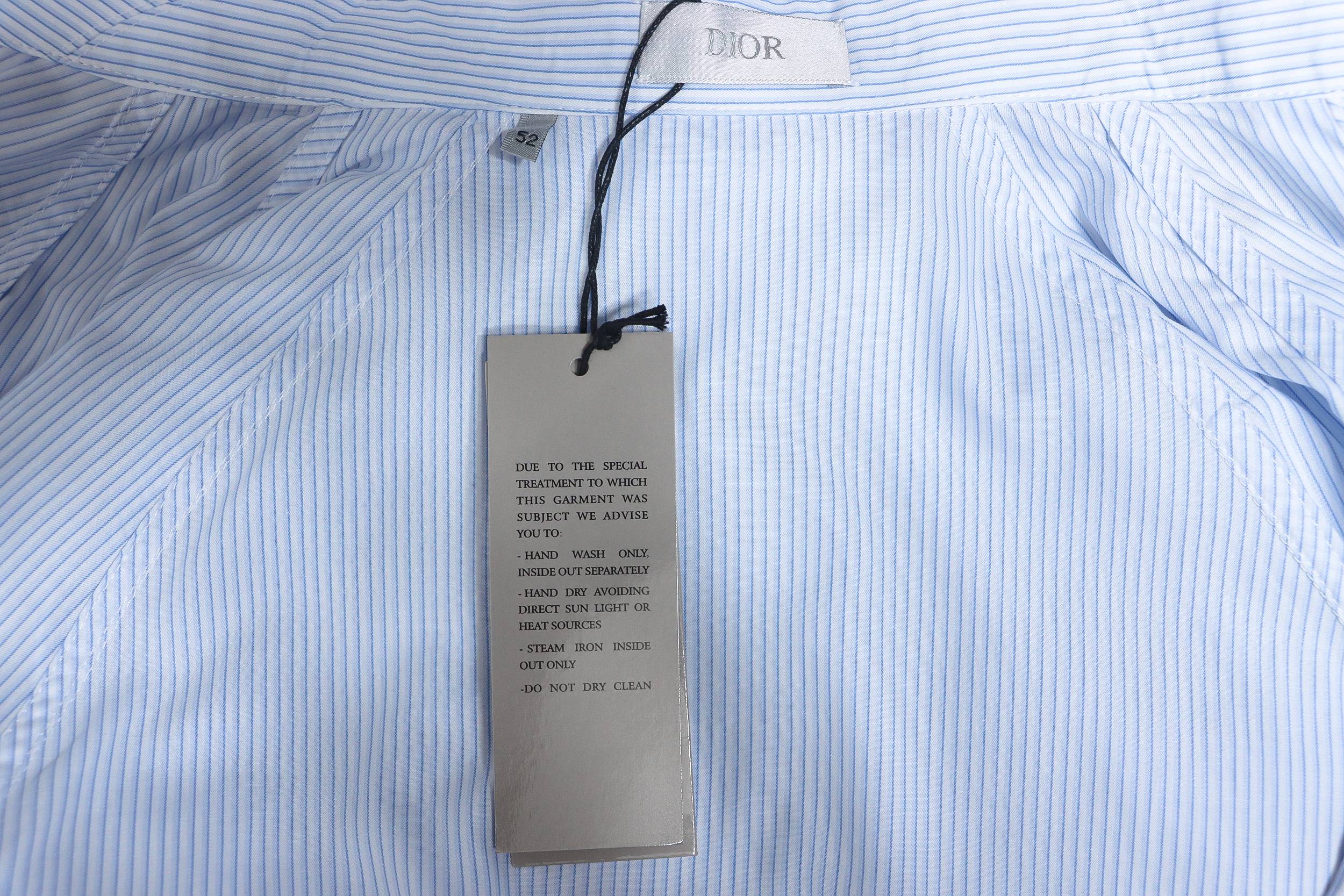 Dior 24Fw Zipper Pocket Striped Shirt
