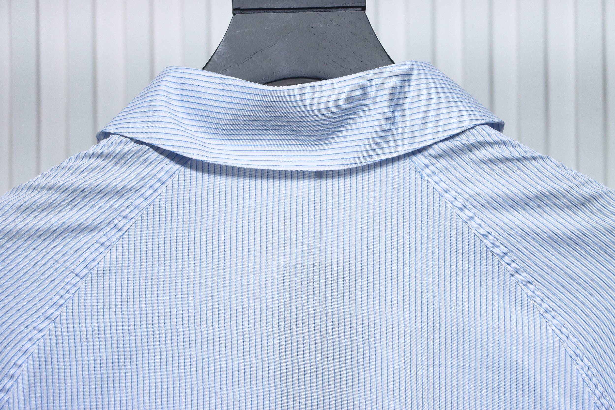 Dior 24Fw Zipper Pocket Striped Shirt