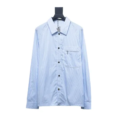 Dior 24Fw Zipper Pocket Striped Shirt 01