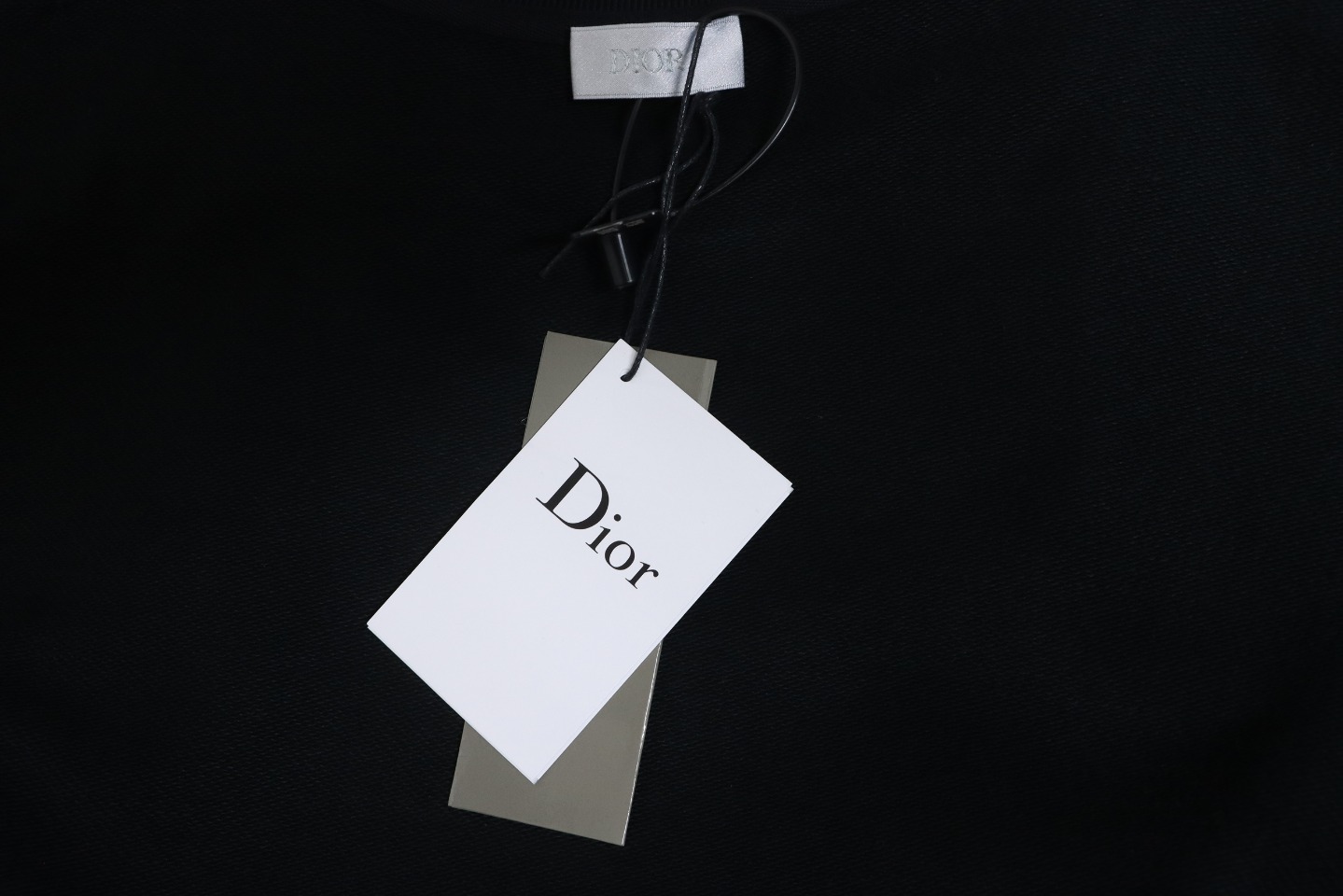 Dior Black Round Neck Sweatshirt With Monogram Patch Embroidery On The Chest