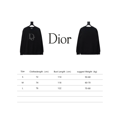 Dior Black Round Neck Sweatshirt With Monogram Patch Embroidery On The Chest 02