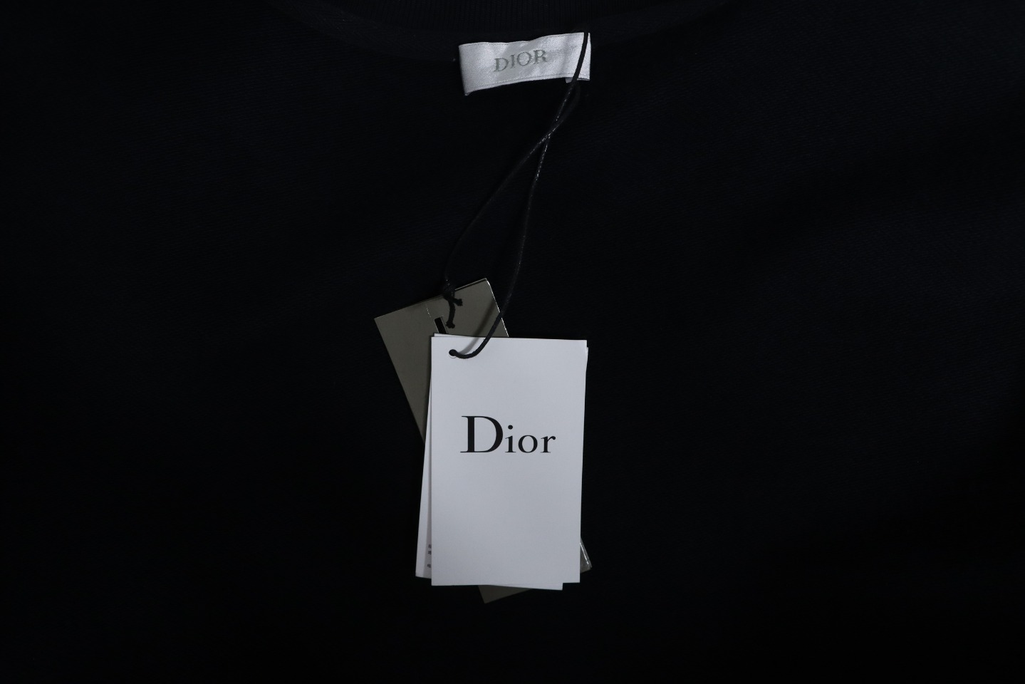 Dior Black Round Neck Sweatshirt With Monogram Patch On Chest