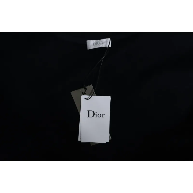 Dior Black Round Neck Sweatshirt With Monogram Patch On Chest