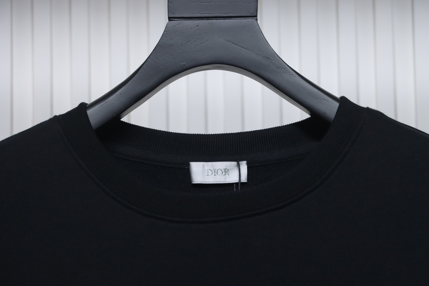 Dior Black Round Neck Sweatshirt With Monogram Patch On Chest
