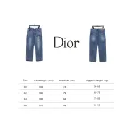 Dior CD Embroidered Letters Plant Flowers Couple Style Washed Jeans