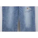 Dior CD Embroidered Letters Plant Flowers Couple Style Washed Jeans
