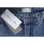 Dior CD Embroidered Letters Plant Flowers Couple Style Washed Jeans