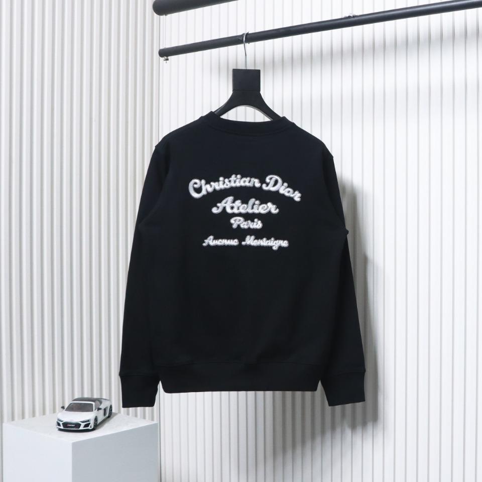Dior CD Front And Back Embroidered Crew Neck Sweatshirt