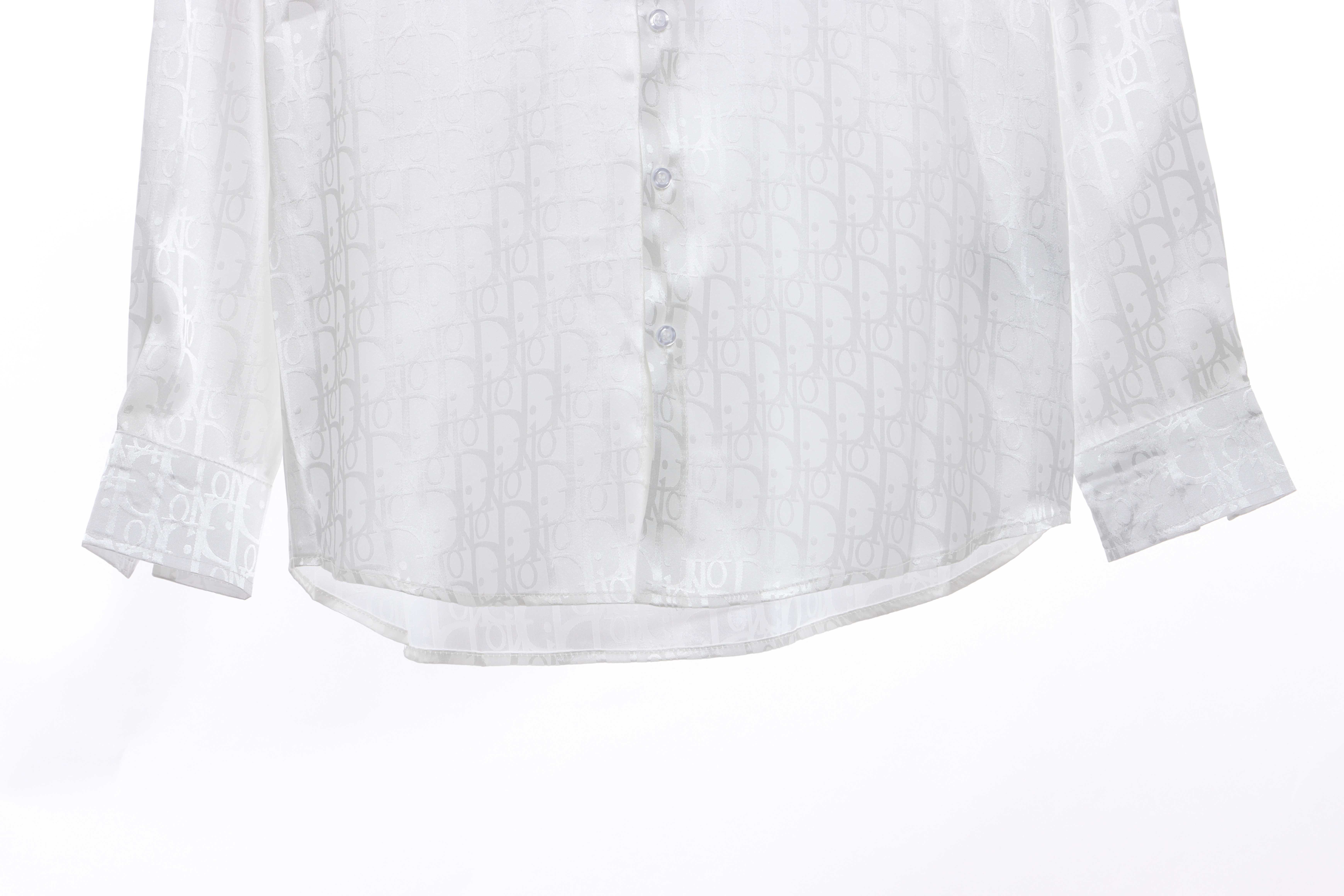 Dior Dark Jacquard Printed Shirt White