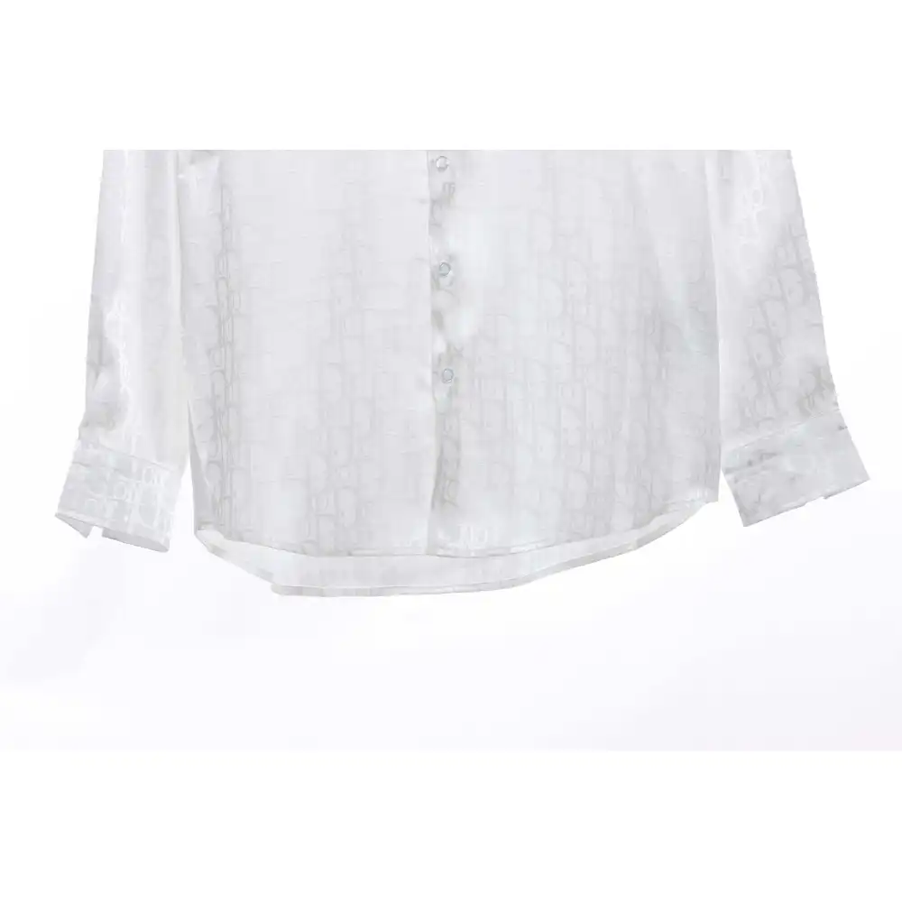 Dior Dark Jacquard Printed Shirt White