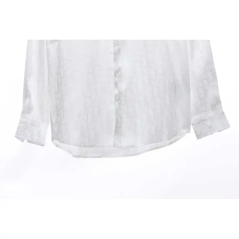 Dior Dark Jacquard Printed Shirt White