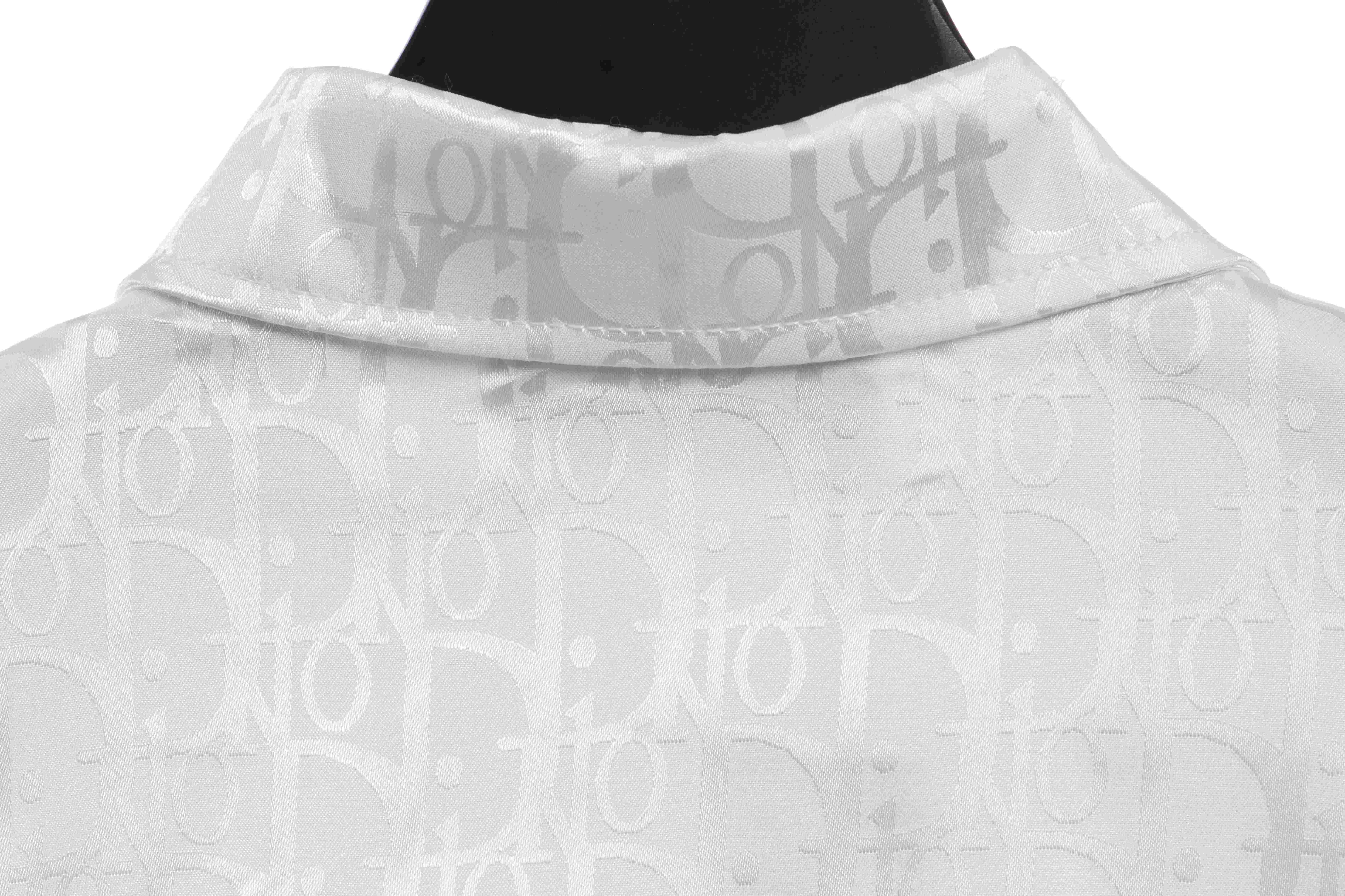 Dior Dark Jacquard Printed Shirt White