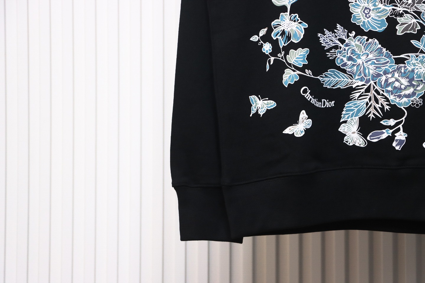 Dior Floral Butterfly Crewneck Sweatshirt Black