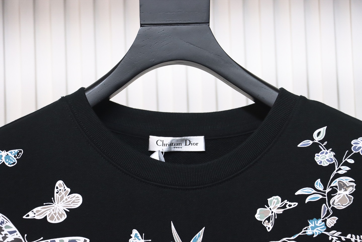 Dior Floral Butterfly Crewneck Sweatshirt Black