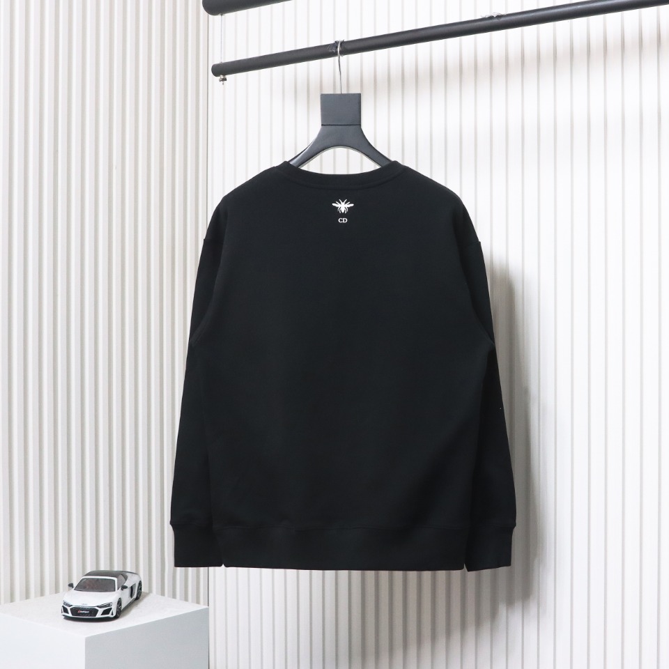 Dior Floral Butterfly Crewneck Sweatshirt Black