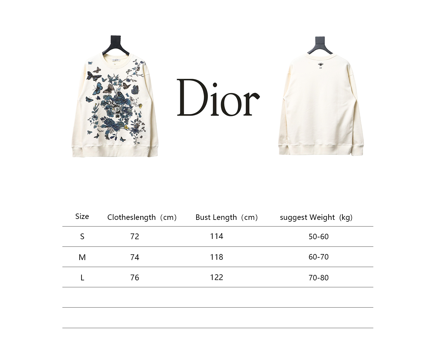 Dior Floral Butterfly Crewneck Sweatshirt White