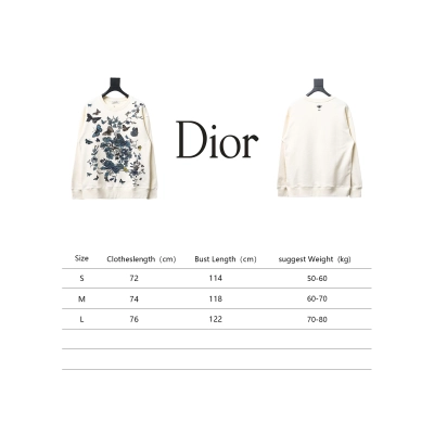 Dior Floral Butterfly Crewneck Sweatshirt White 02