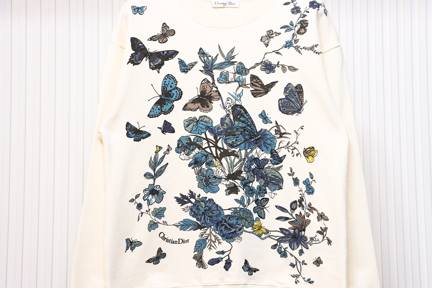 Dior Floral Butterfly Crewneck Sweatshirt White