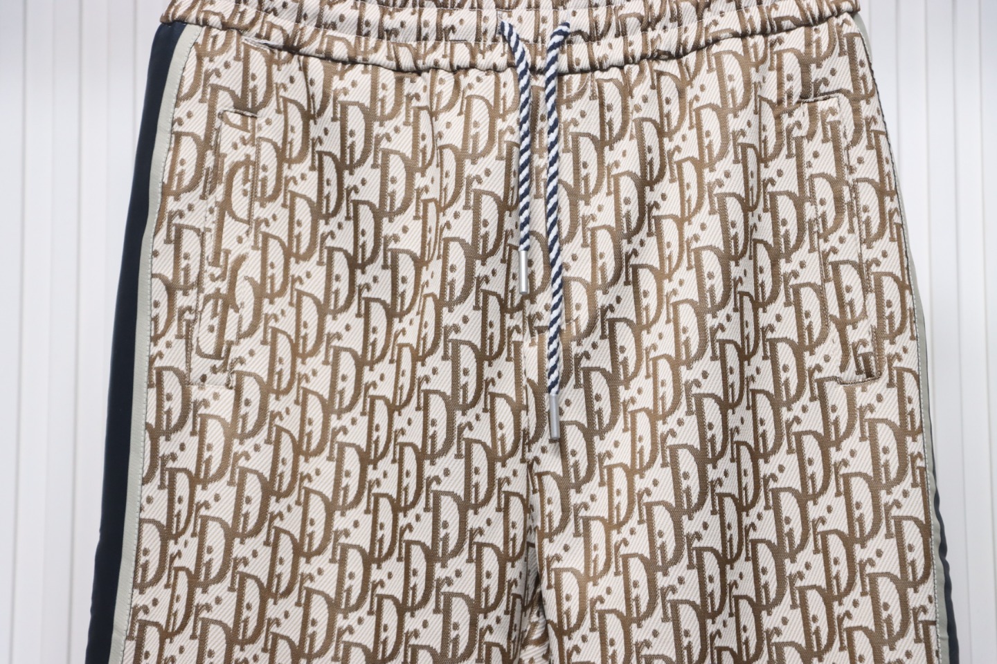 Dior Full-Print Jacquard Side Webbing Trousers Beige Yellow