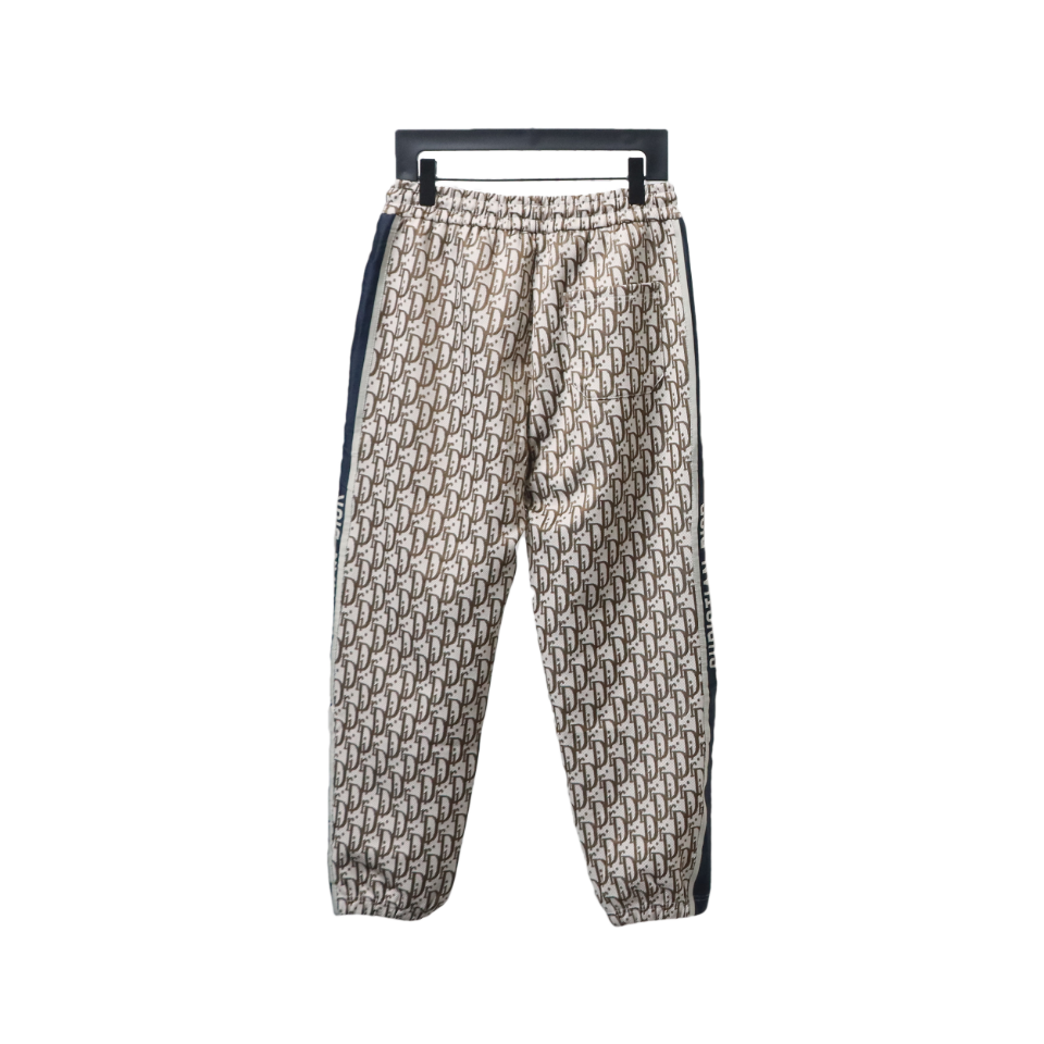 Dior Full-Print Jacquard Side Webbing Trousers Beige Yellow