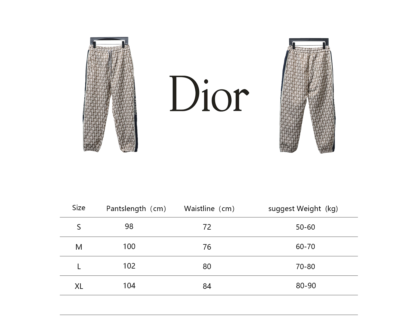 Dior Full-Print Jacquard Side Webbing Trousers Beige Yellow