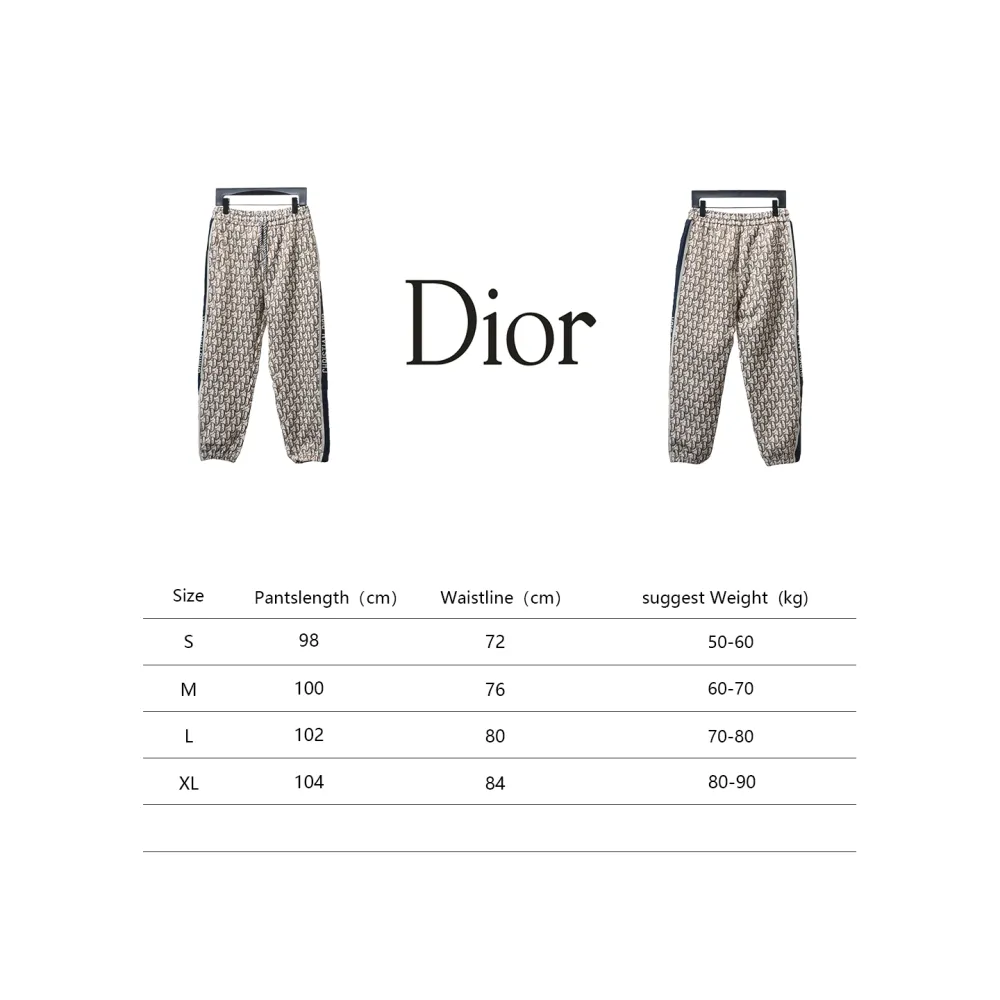 Dior Full-Print Jacquard Side Webbing Trousers Beige Yellow