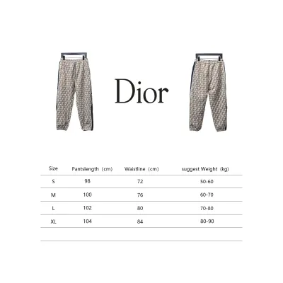 Dior Full-Print Jacquard Side Webbing Trousers Beige Yellow 02