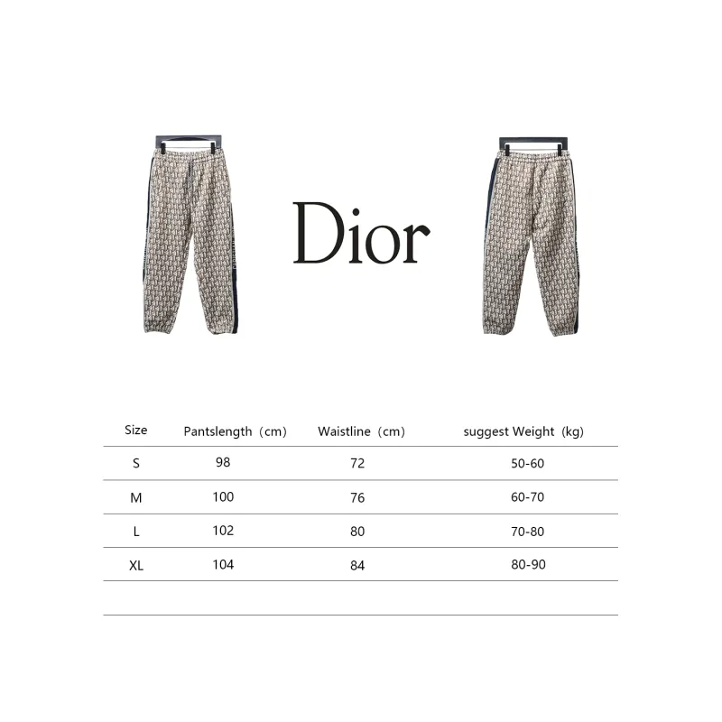Dior Full-Print Jacquard Side Webbing Trousers Beige Yellow