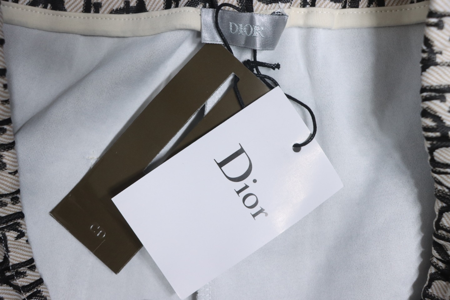 Dior Full-Print Jacquard Side Webbing Trousers Brown