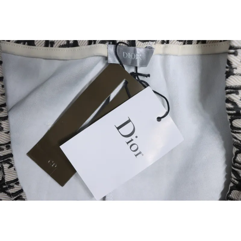 Dior Full-Print Jacquard Side Webbing Trousers Brown