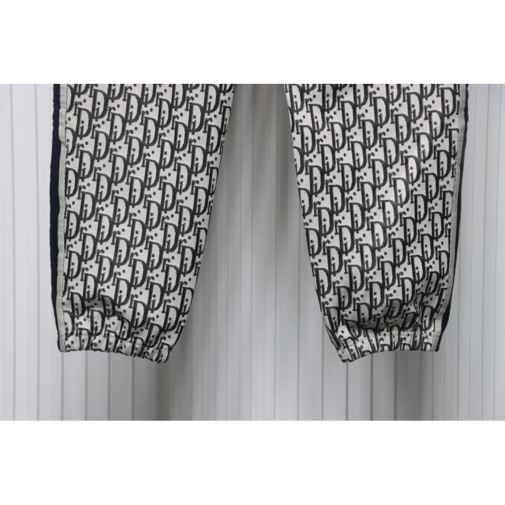 Dior Full-Print Jacquard Side Webbing Trousers Brown