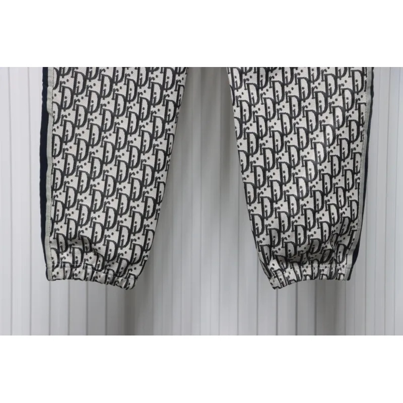 Dior Full-Print Jacquard Side Webbing Trousers Brown
