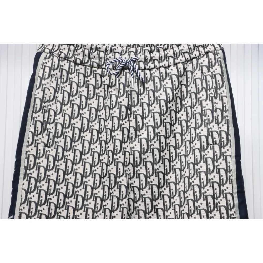Dior Full-Print Jacquard Side Webbing Trousers Brown