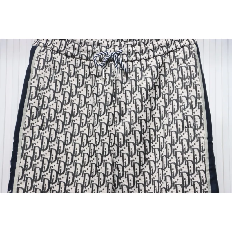 Dior Full-Print Jacquard Side Webbing Trousers Brown