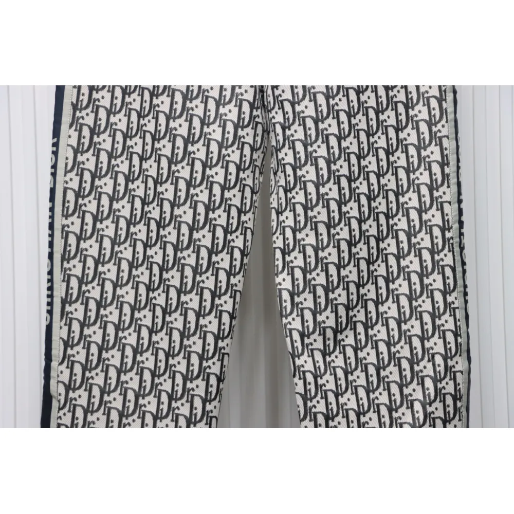 Dior Full-Print Jacquard Side Webbing Trousers Brown