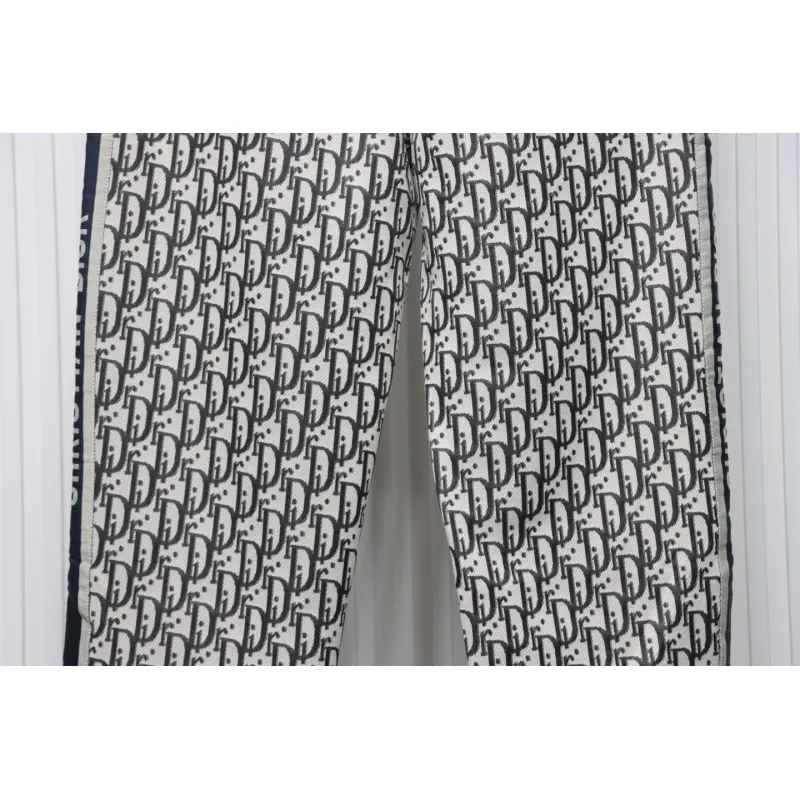 Dior Full-Print Jacquard Side Webbing Trousers Brown